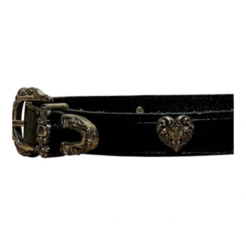 Vintage 1996 Brighton Kids Leather Belt with Silver Buckle Size 21”